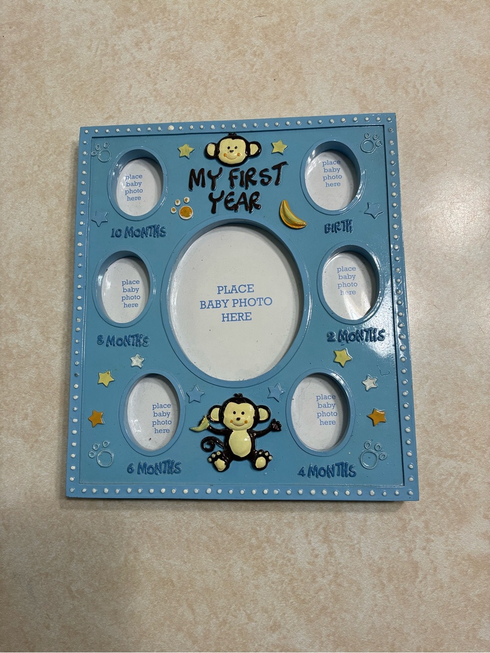 My First Year Blue Baby Photo Frame Collage